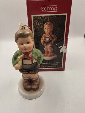 Vintage 1983 Schmid Berta Hummel Boy Bird  Figurine Ornament First Edition Box